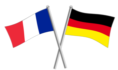 Deutschland- und Frankreichflagge