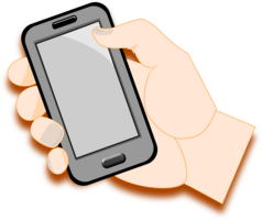 Hand mit Smartphone