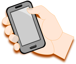 Hand mit Smartphone